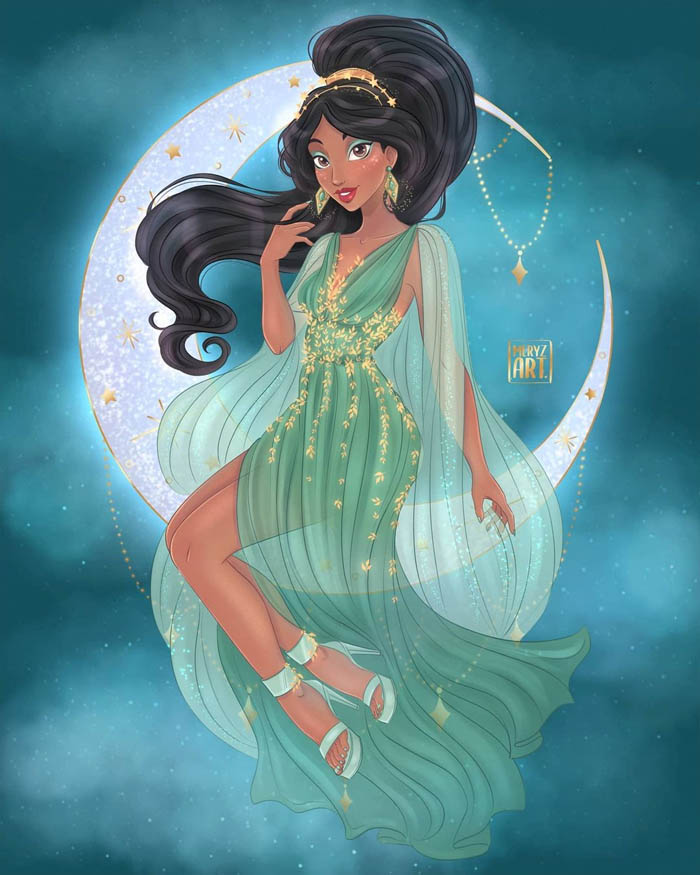 Жасмин в платье бирюзового цвета, "Аладдин" 